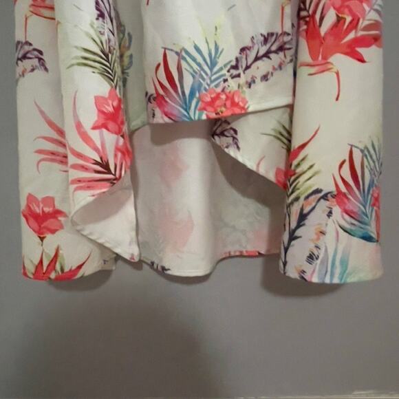 Bollie Tropical Floral Print Maxi Wrap Dress Size 8 Flutter Sleeve Feminine Date - Picture 4 of 10
